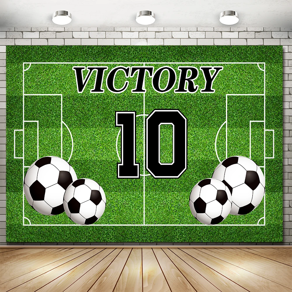 

Boy Birthday Party Decor Backdrop Soccer Player Football Field Name Custom Poster Photo Studio Photocall Photography Background