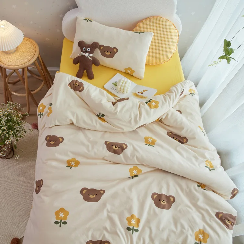 

Super soft children's quilt cover single piece cute puppy dog class A baby pure cotton knitted nude sleeping cotton single