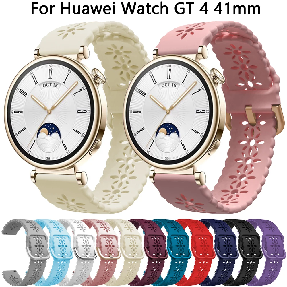 18mm Silicone Watch Strap For Huawei Watch GT 4 GT4 41mm Smartwatch Band Replacement Men Women Sports Wristband Bracelet Correa