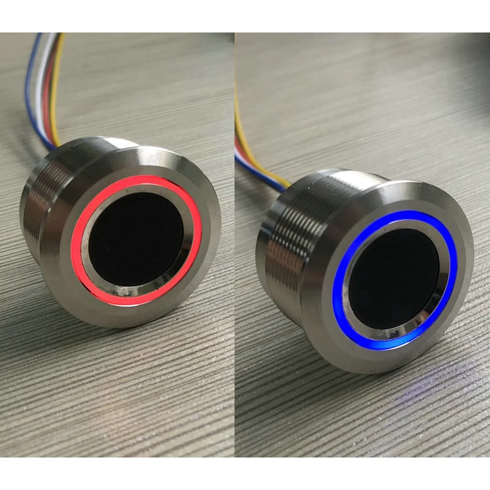 Circular Indicador Anel Redondo com Controle LED, Módulo de Impressão Digital Capacitiva, Sensor Scanner, R503, DC3.3V, MX1.0-6Pin, 19 milímetros