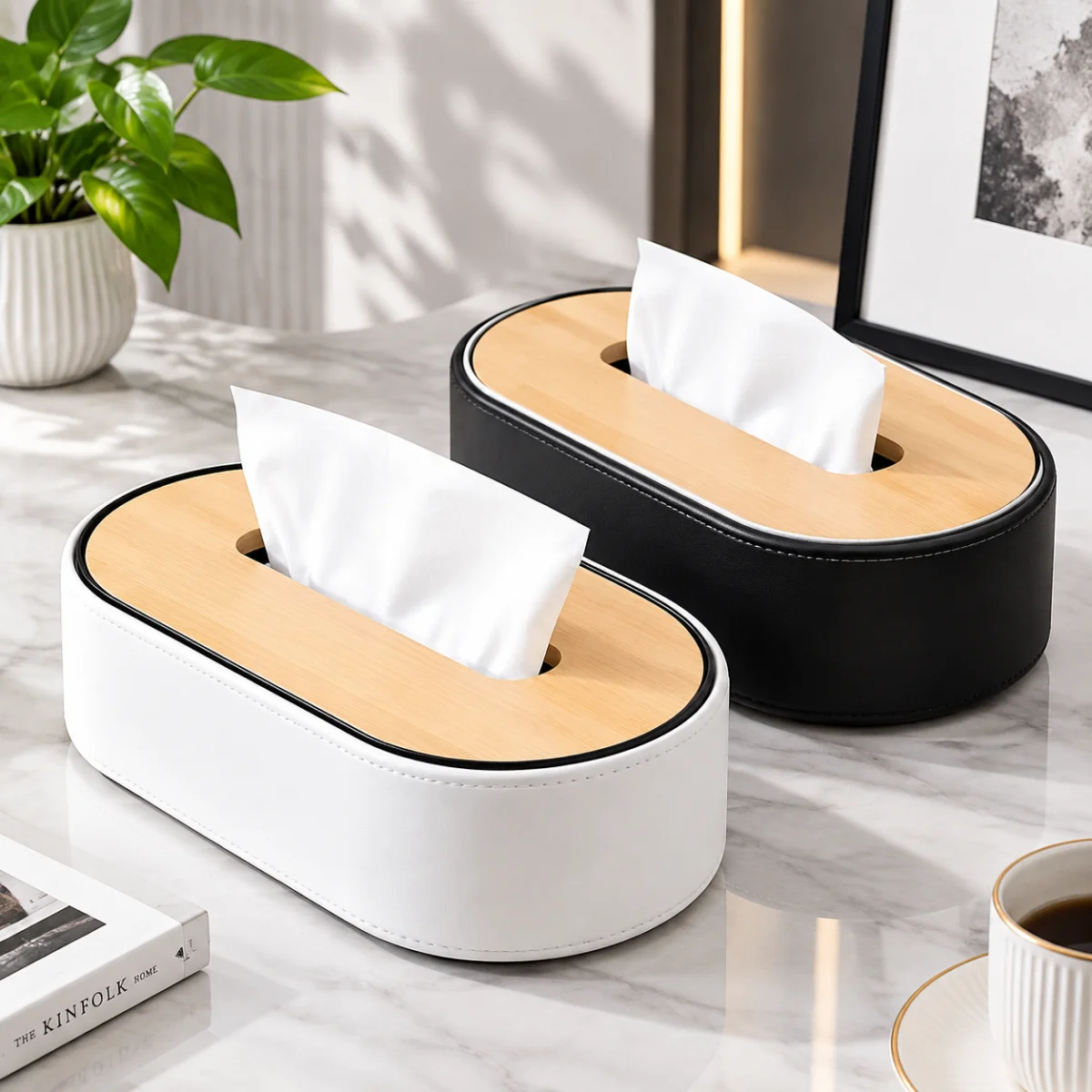 Home Bathroom Paper Towel Dispenser - Bambus-Taschentuchbox-Abdeckung, Halter für Toilettenpapier, Servietten-Aufbewahrungsbox, Taschentuchspender