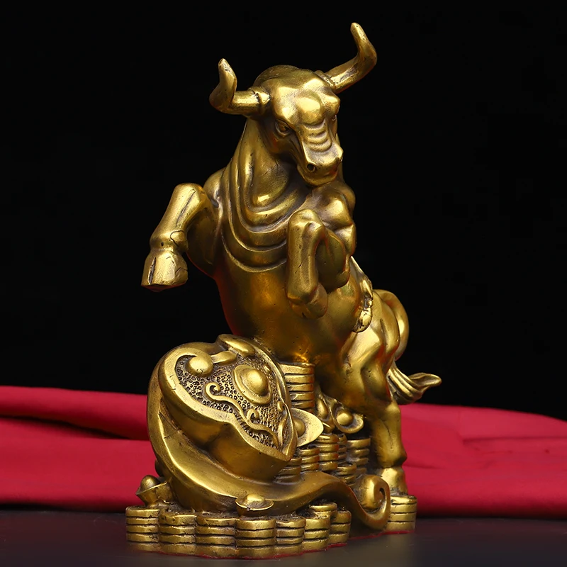 bronze statue Ruyi Niuhuang Copper Pendant Size Length 19 Width 9 Height 21cm Weight 2.35kg