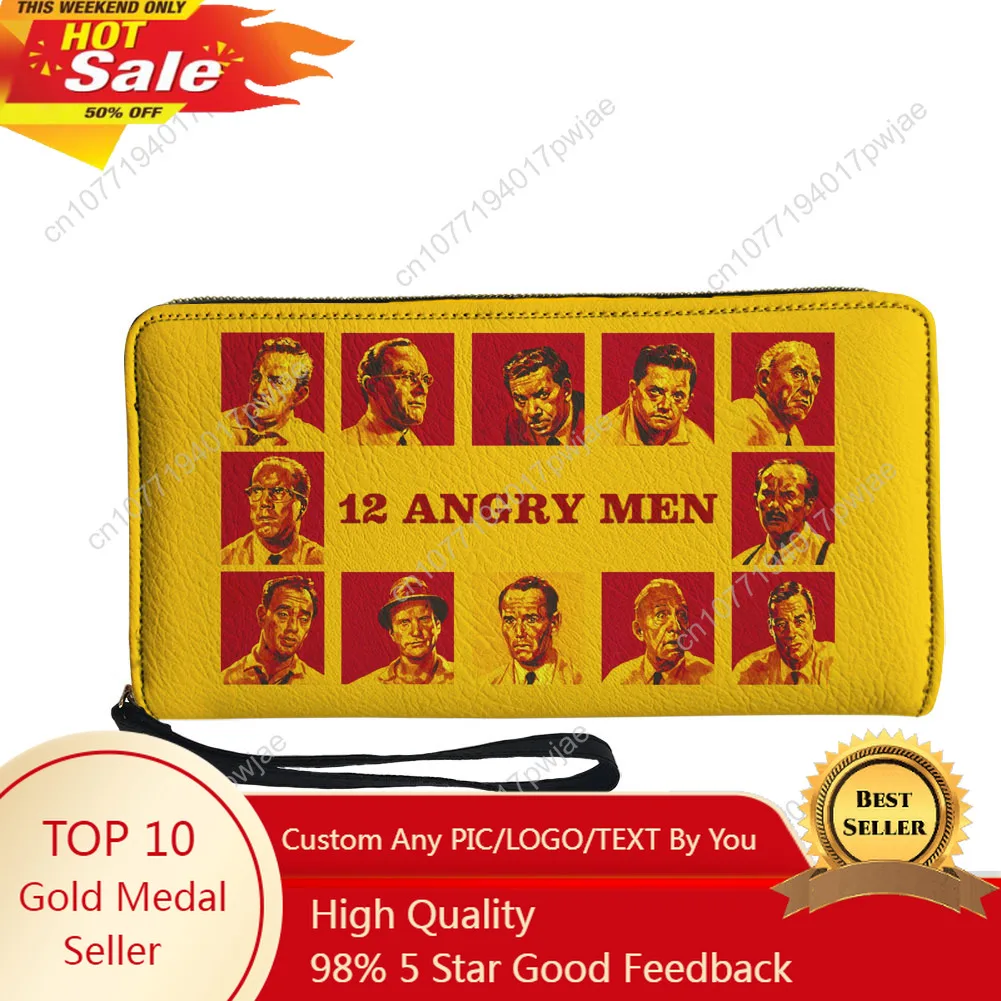 12-boze mannen film retro poster oude film aangepaste portemonnee portemonnee Sprunki rits lange portefeuilles dubbele print draagbare portemonnee cadeauzakje