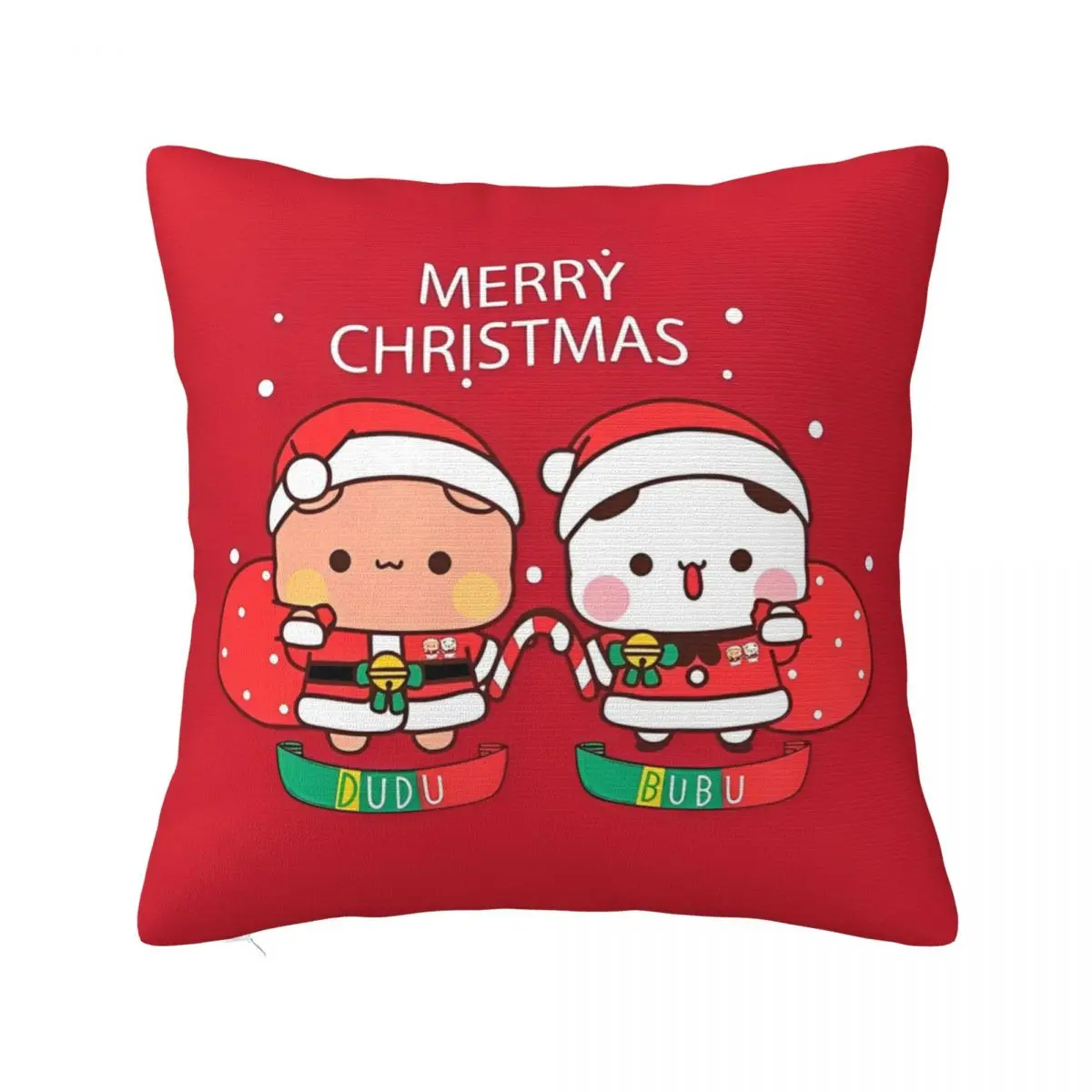 Bubu Dudu Xmas Holiday Square Pillow Covers Home Adorable Christmas Cushion Cover Funny Decor Pillow Cover 45*45