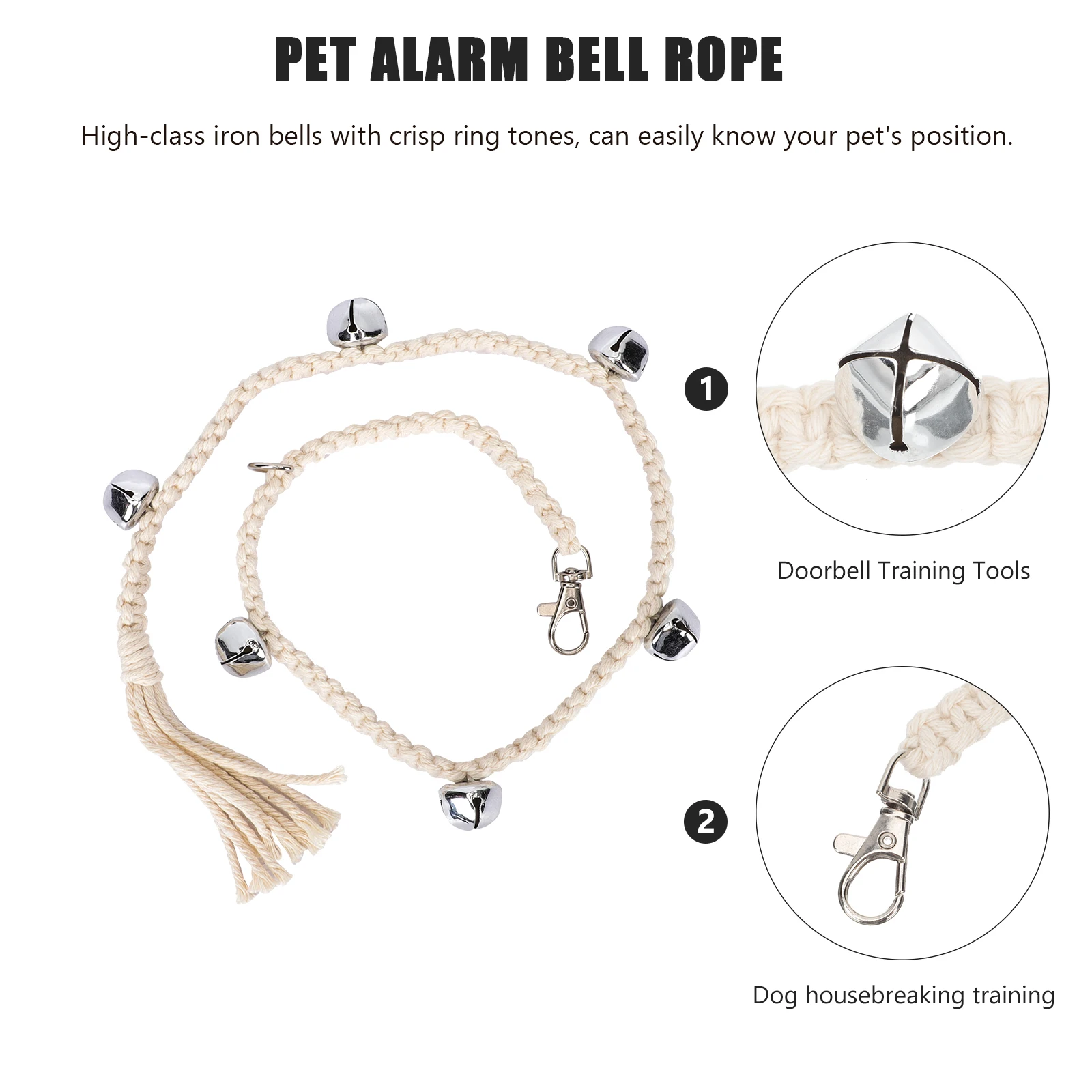 

Premium Dog Doorbell Durable Traction Rope For Potty Training Loud Ringing For Dogs Pet Alarm Puppy Door Bell Dog Bell