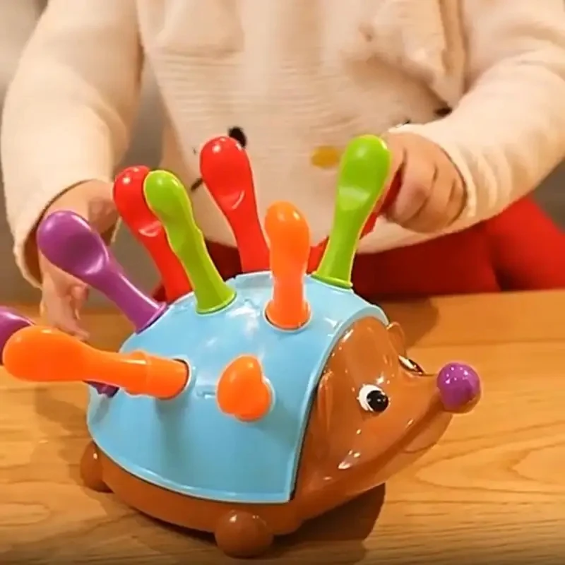 Hedgehog Insert Montessori Toys, Fine Motor Skills for Toddlers, Develops Hand-Eye Coordination Color Sorting Abilities
