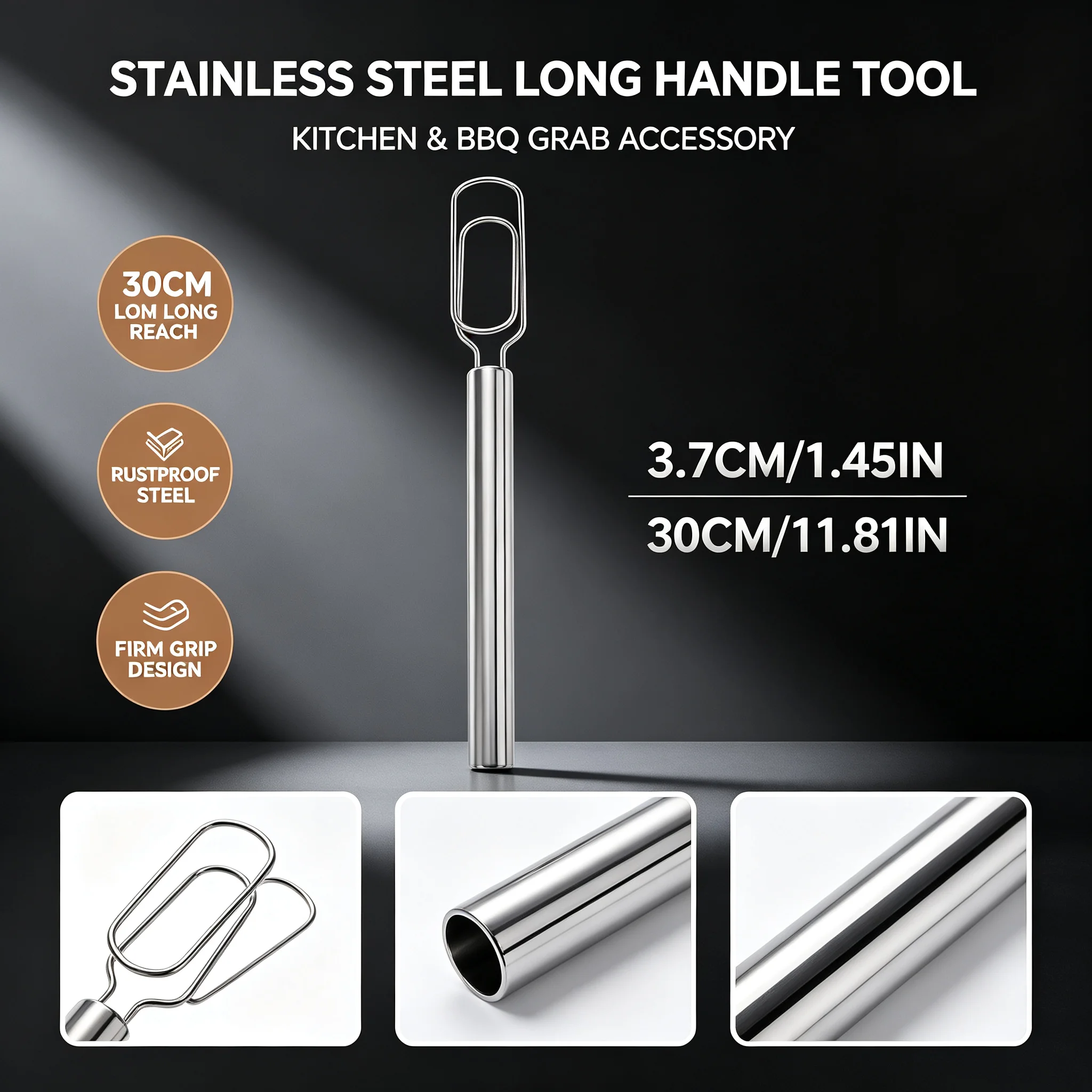 Stainless Steel Fermentation Stirring Stick for Home Baking Dough Mixer Tool 45cm Kitchen Cooking Utensil DIY Pastry