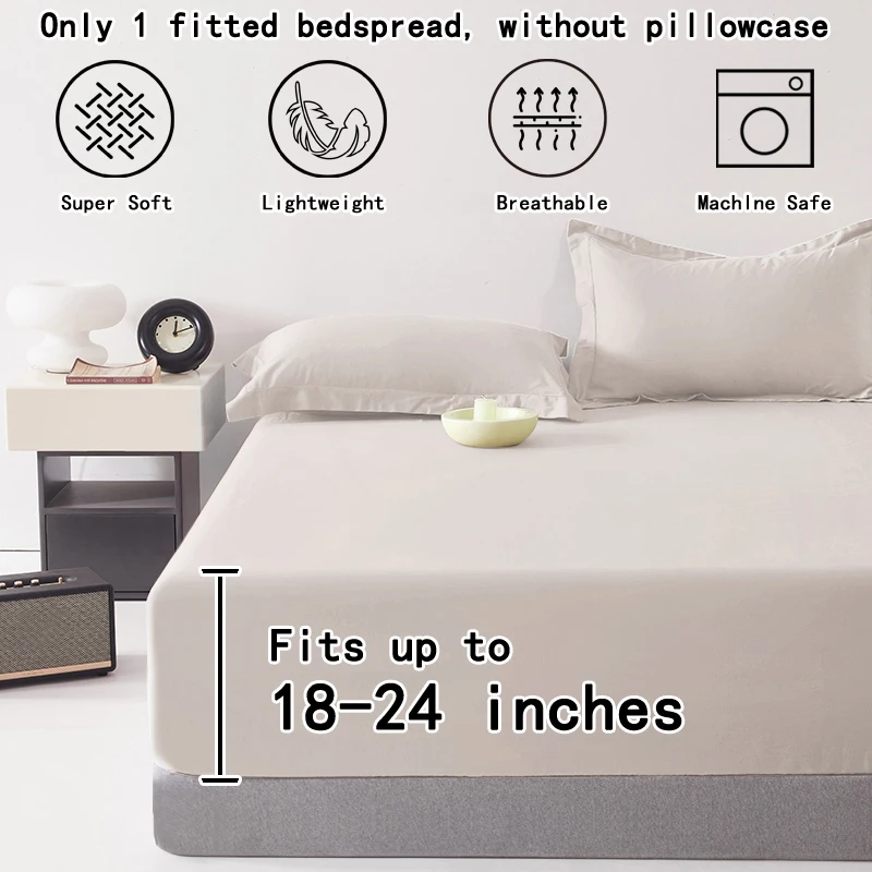 1 ultra deep pocket bed sheet, bedroom pure white matte bed sheet, soft and breathable bedding (suitable for 45-60cm mattresses)