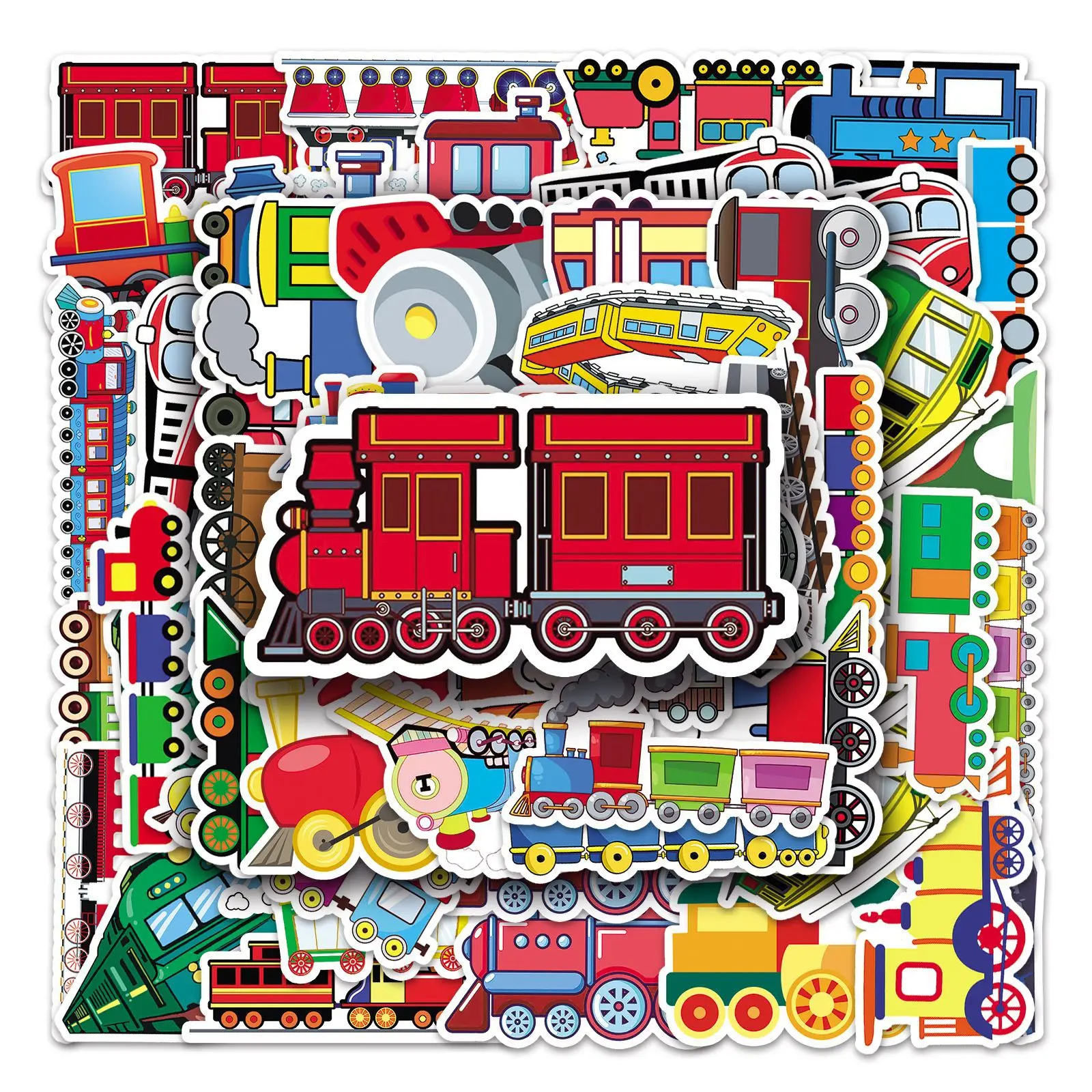 50PCS Little Train Stickers Children's Reward Graffiti Stick
