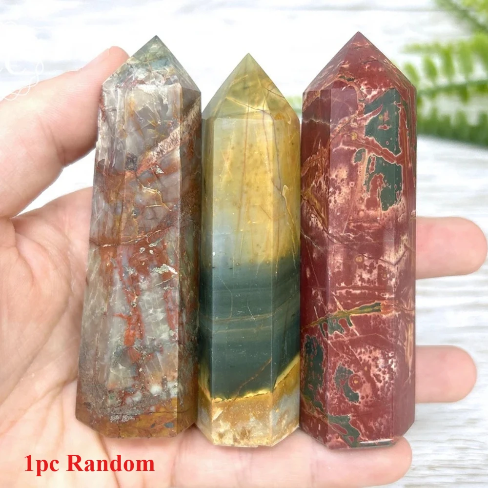 Natural Ocean Jasper Pillar, Mineral Specimen, Decorative Gemstone, Healing Crystal Gift, Home Decor, Energy and Meditation