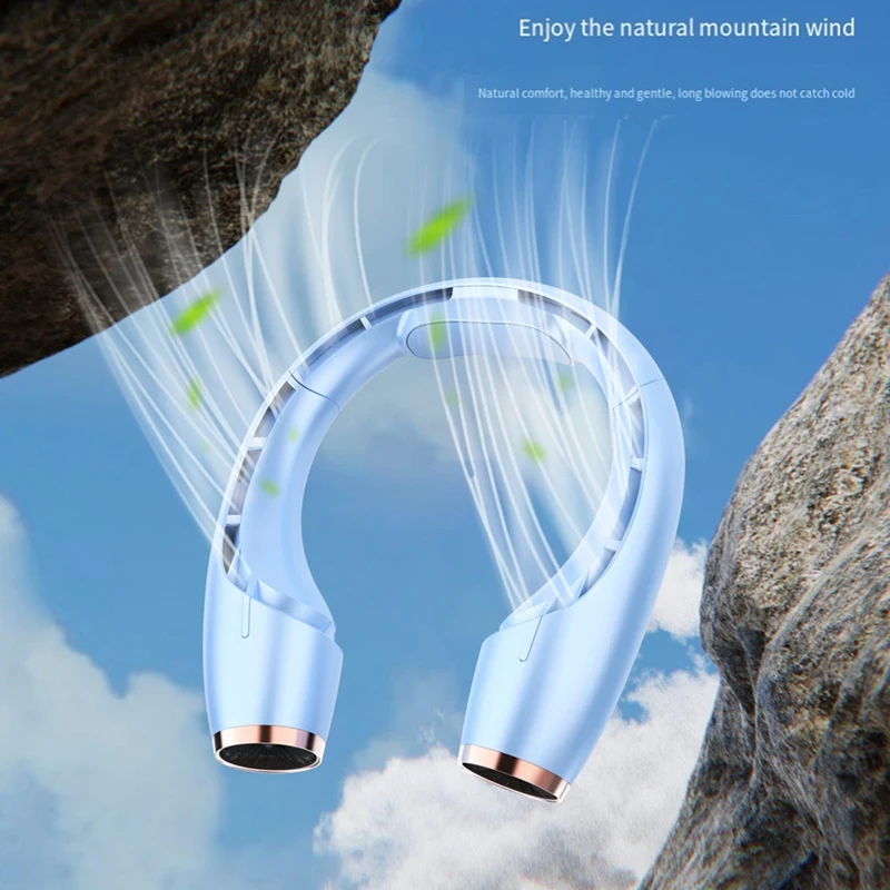 مكيف هواء محمول بمروحة تبريد أشباه الموصلات معلقة على الرقبة بقدرة 4000 مللي أمبير في الساعة 360 محيطي للمبرد الخارجي باللون الأبيض-A68M