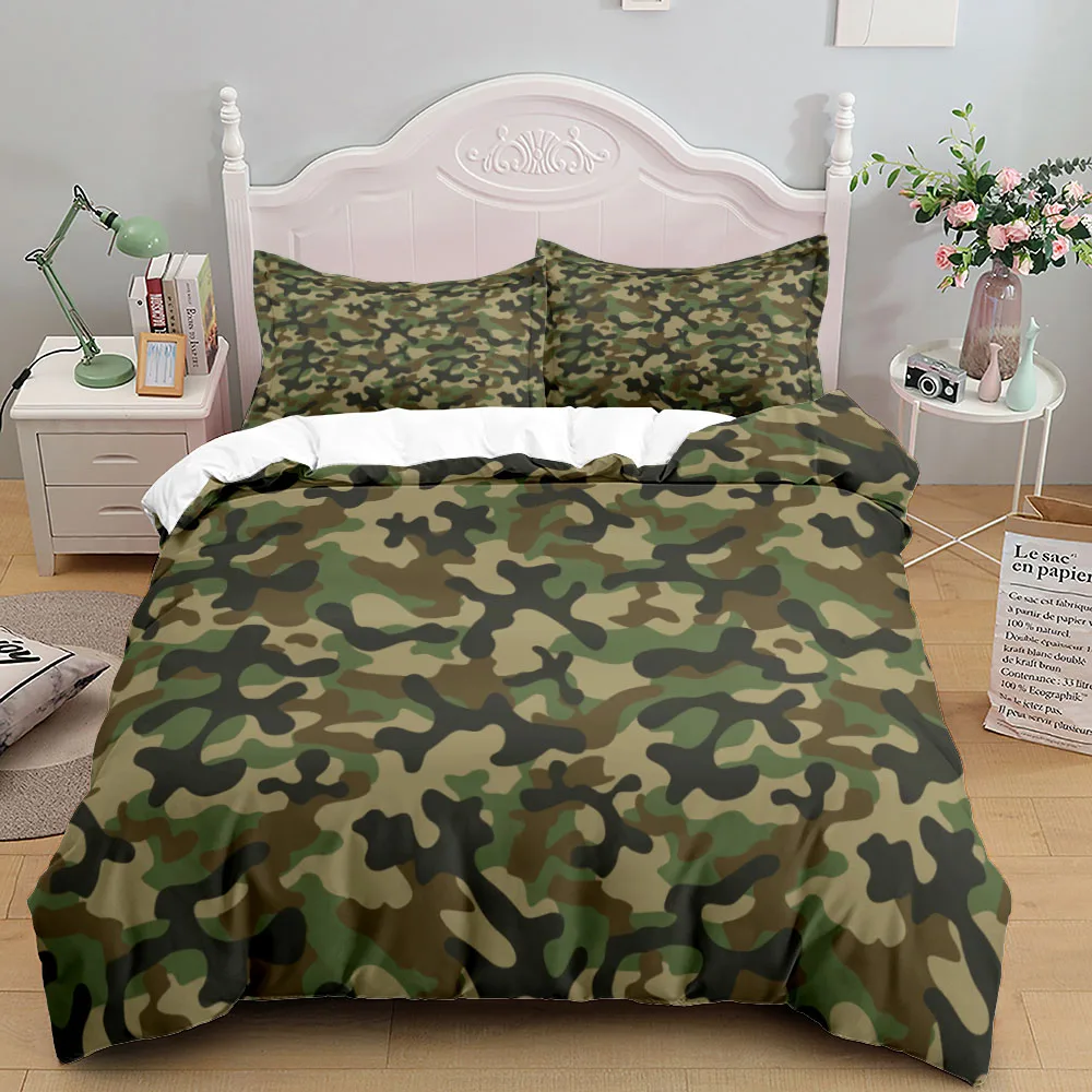 Camouflage Soldier Campus Duvet Cover Set EU Single Double King US Twin Full Queen Cal Children Bed Linen Set