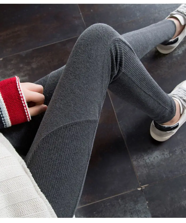 Leggings Women Vintage Fluorescent Retro Females Lady Cotton Knee Length Fitted Lace Trouser Bottom Medium Hollow Crop Raise