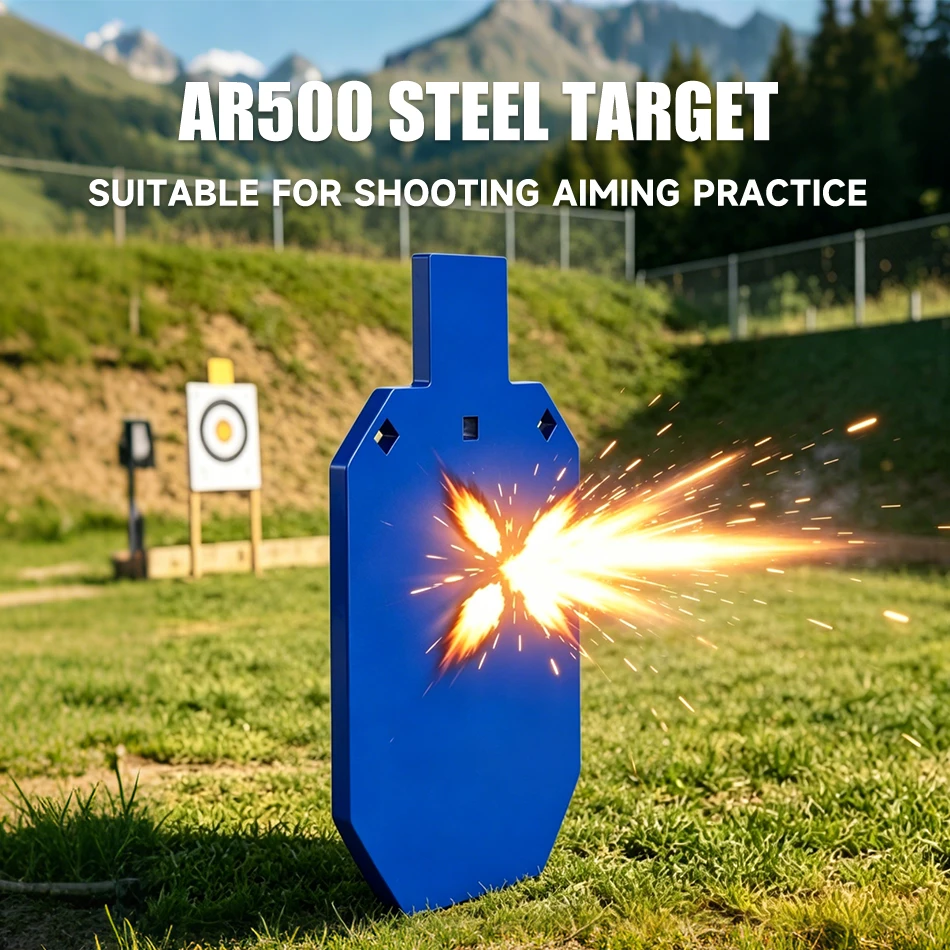 

AR500 High-Strength Steel Human Torso Target | Thickened Steel Plate Structure | Green Double Hanger Combat Training Target