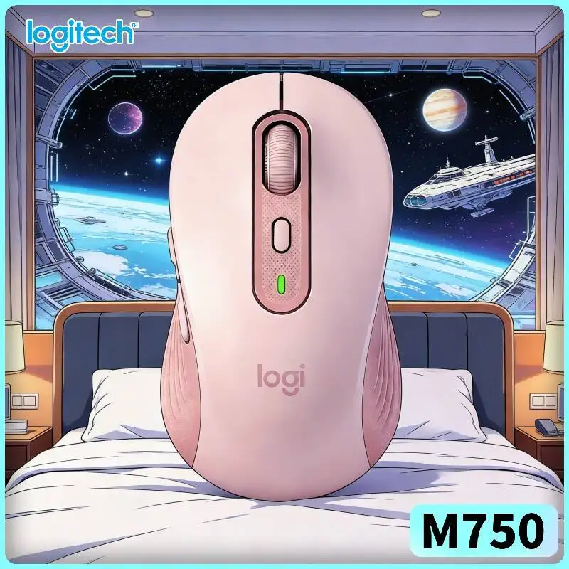 M750 Silent Mouse - Rubber Grips, SmartWheel, Recycled Build, 10m Range, 24-Month Battery, Home Use Tool