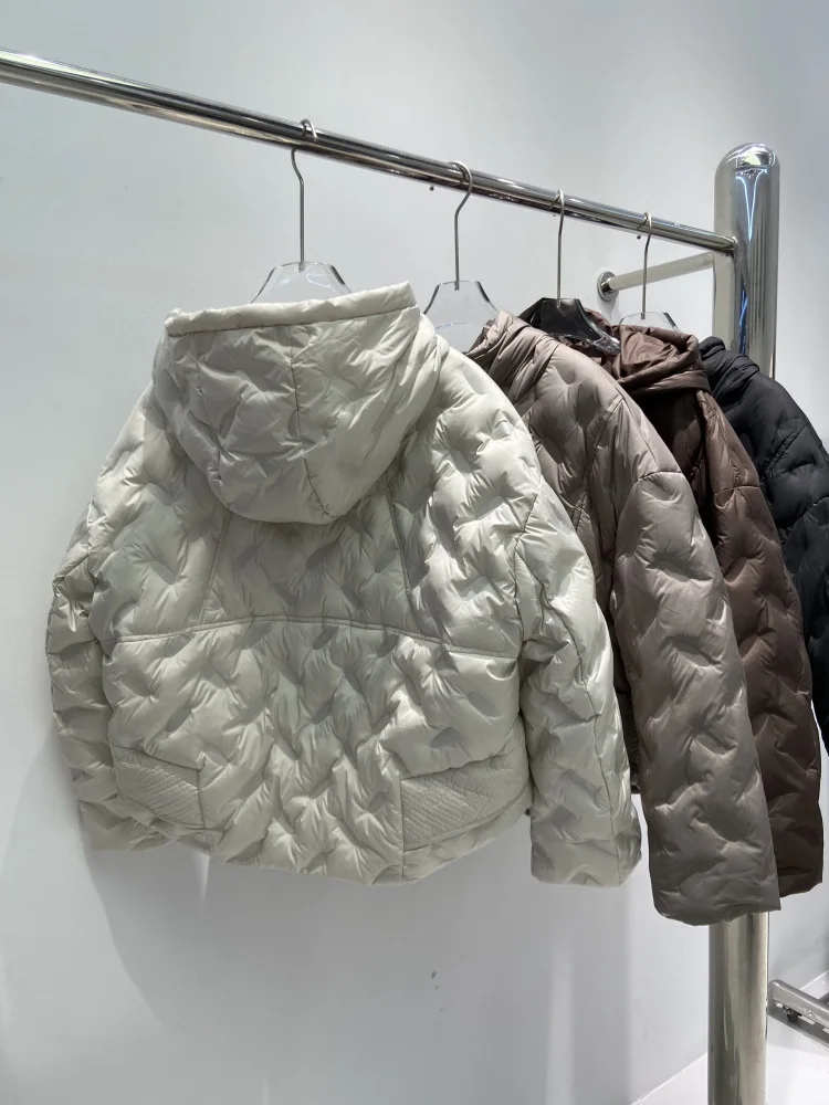 2025秋冬新作 レディース ダウンジャケット 通勤用 パーカー ショート丈 90% ホワイトダックダウン