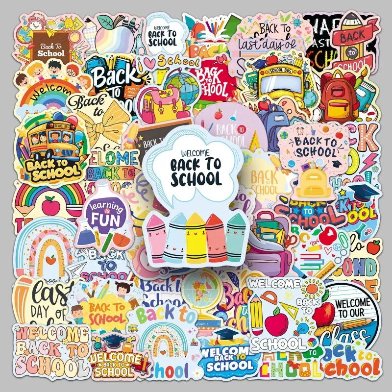 50 Uds. Pegatinas de decoración de grafiti creativas de inicio escolar personalizado de dibujos animados