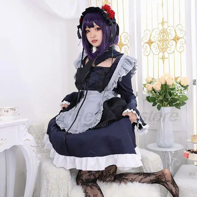 Marin Kitagawa Cosplay Wig Costume For Women Halloween Sexy Maid Lolita Costume Full Set Uniform Party Dress XS-XXXL