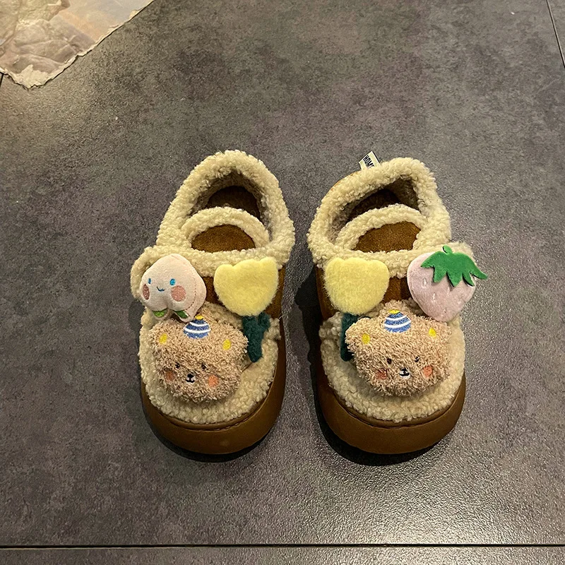 الأحذية القطنية الشتوية الجديدة للنساء عام 2025 دافئة ولطيفة مع الصوف في الخارج. أحذية الثلوج ذات النعل السميك عصرية #4