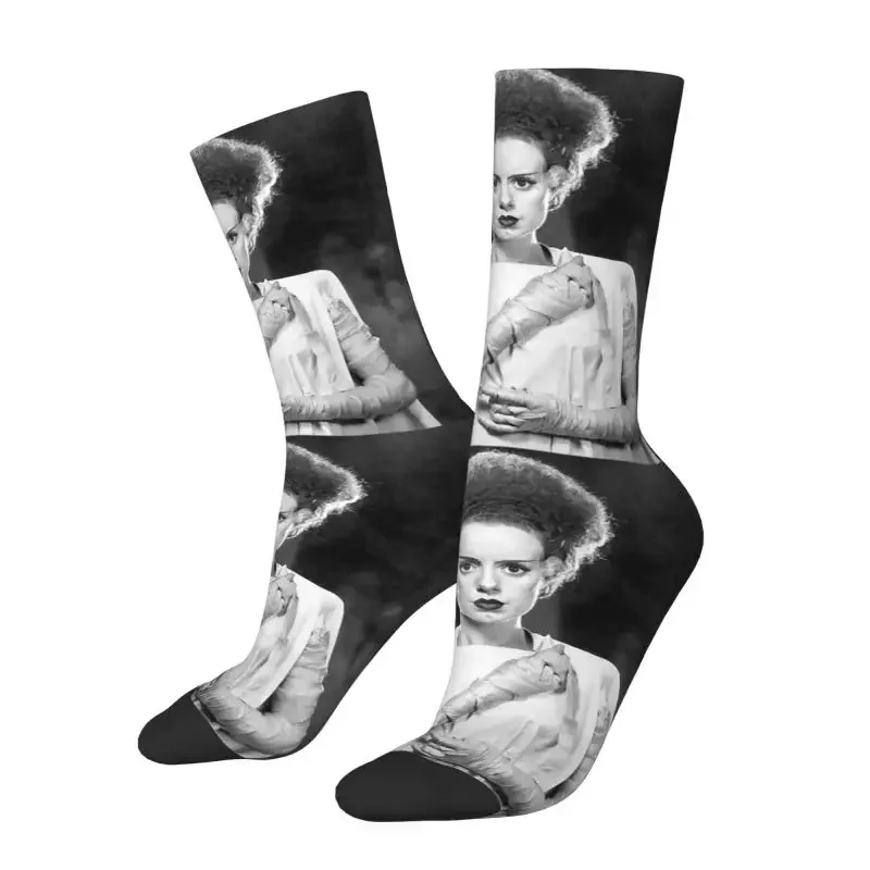 Cool Printing Bride Of Frankenstein Socks for Men Male Women Stretchy Summer Autumn Winter Horror Film Crazy Crew Socks