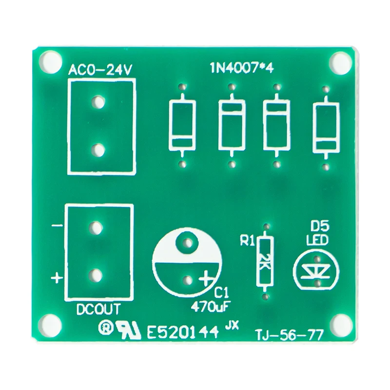 IN4007 Brückengleichrichter AC zu DC Stromumwandlung Elektronischer Vollwellengleichrichter-Leiterplatten-Kit