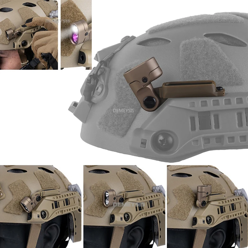 Tactical Helmet Modular Integrated ARC Rail Light for Modular ARC Rail 2 Mode IR/White LED Flashlight Fast Helmet Accessories
