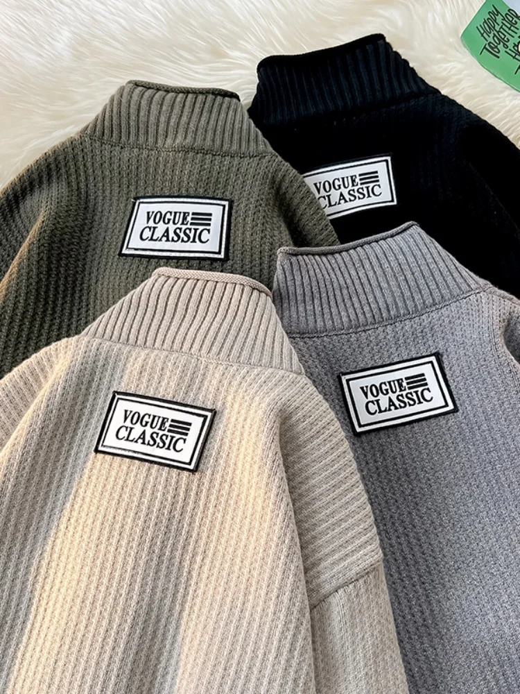 

Мужской вязаный кардиган Cleanfit с V-образным вырезом, свободного кроя, в корейском стиле, для пар, мягкий, удобный, с длинными рукавами, зимний, модный