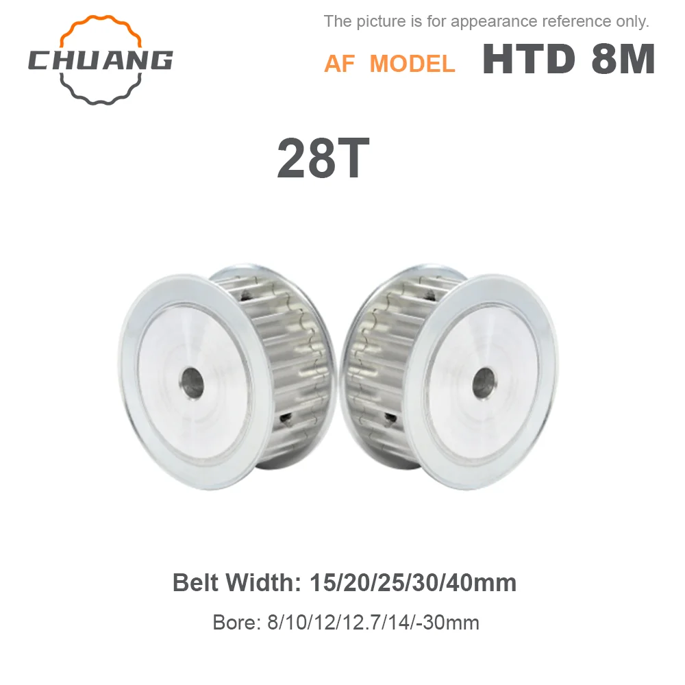 

28Teeth HTD 8M Timing Pulley Bore 8-30mm For Belt Width 15/20/25/30mm 28T Timing Synchronous Pulleys HTD 8M AF Type