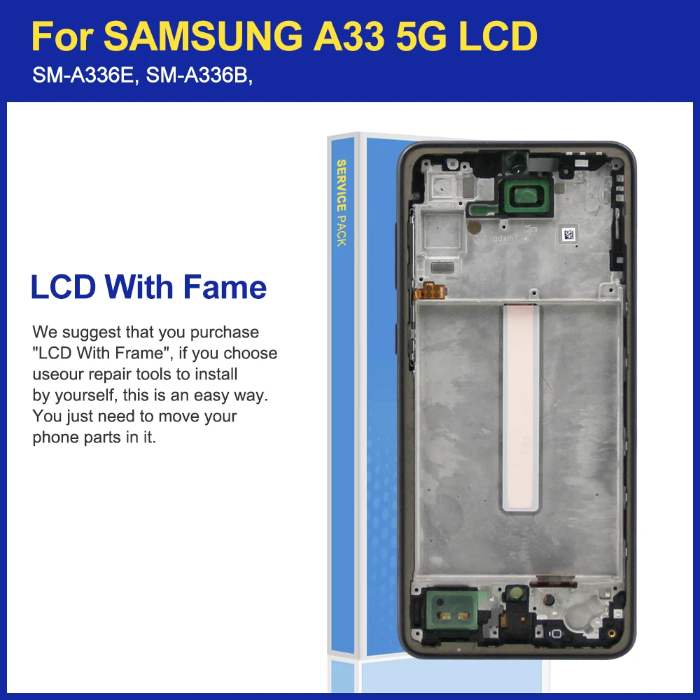 100% Tested For Samsung Galaxy A33 5G LCD Display A336 A336F A336B SM-A336B Display Touch Screen Digitizer Assembly Repair Parts