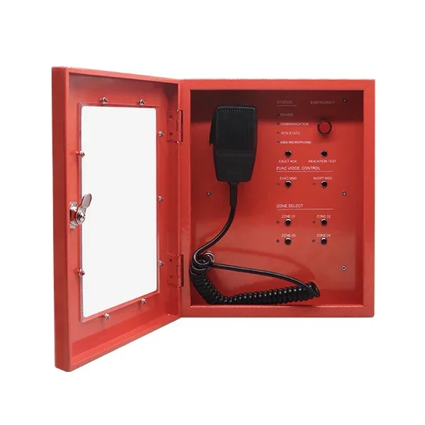 4 6 8 zones Intelligent Wall Mounted Addressable Network Voice Evacuation Fire Alarm Control Panel with Paging Microphone