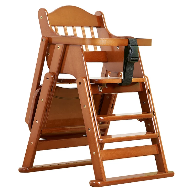 Foldable Multifunctional Solid Wood Baby Feeding Chair  High Dining 