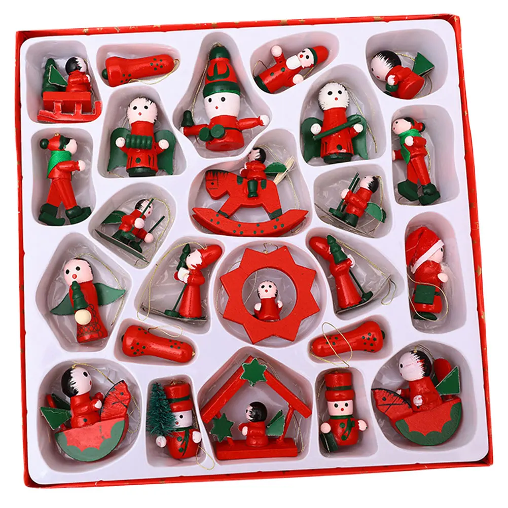 

24pcs Santa Pendant Xmas Adornment Unique Hanging Decor Diy Creative Festival Gift For Home Tree Showcase Party Ornaments