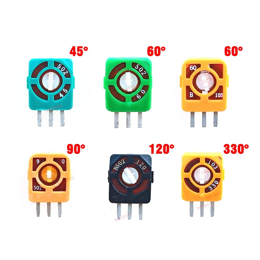 

30PCS New Remote Control Aircraft Rocker RC Airplane Potentiometer Piece B502 502 5K 45 60 90 Degrees 103 10K 330 Degrees