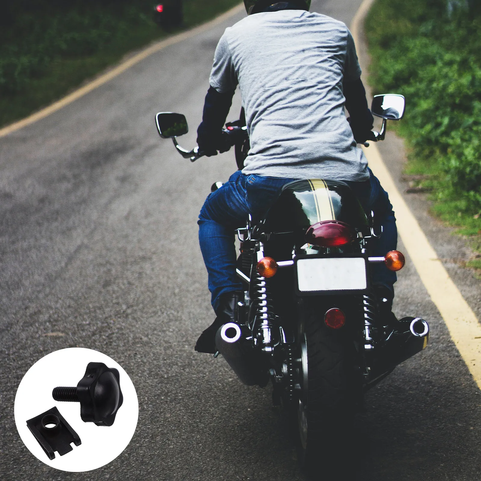 

4Pcs Motorcycle Saddlebag Lock Kit Anti-Theft Screws Secure Saddle Bags Mount Bolts Knurled Thumb Screws for Trunk Security