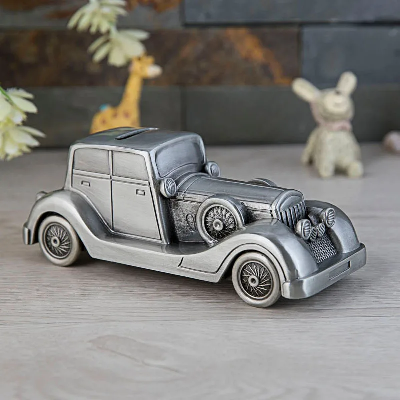 Creative Automobile Design Pewter Piggy Bank Metal Coin Keeper Money Box For Kids Safe Money Storage PB07  PB07