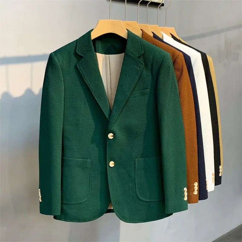 Casual Business Men's Suit Jacket Fashionable British Style Simple Stylish Non-ironing Single-breasted Top for Men
