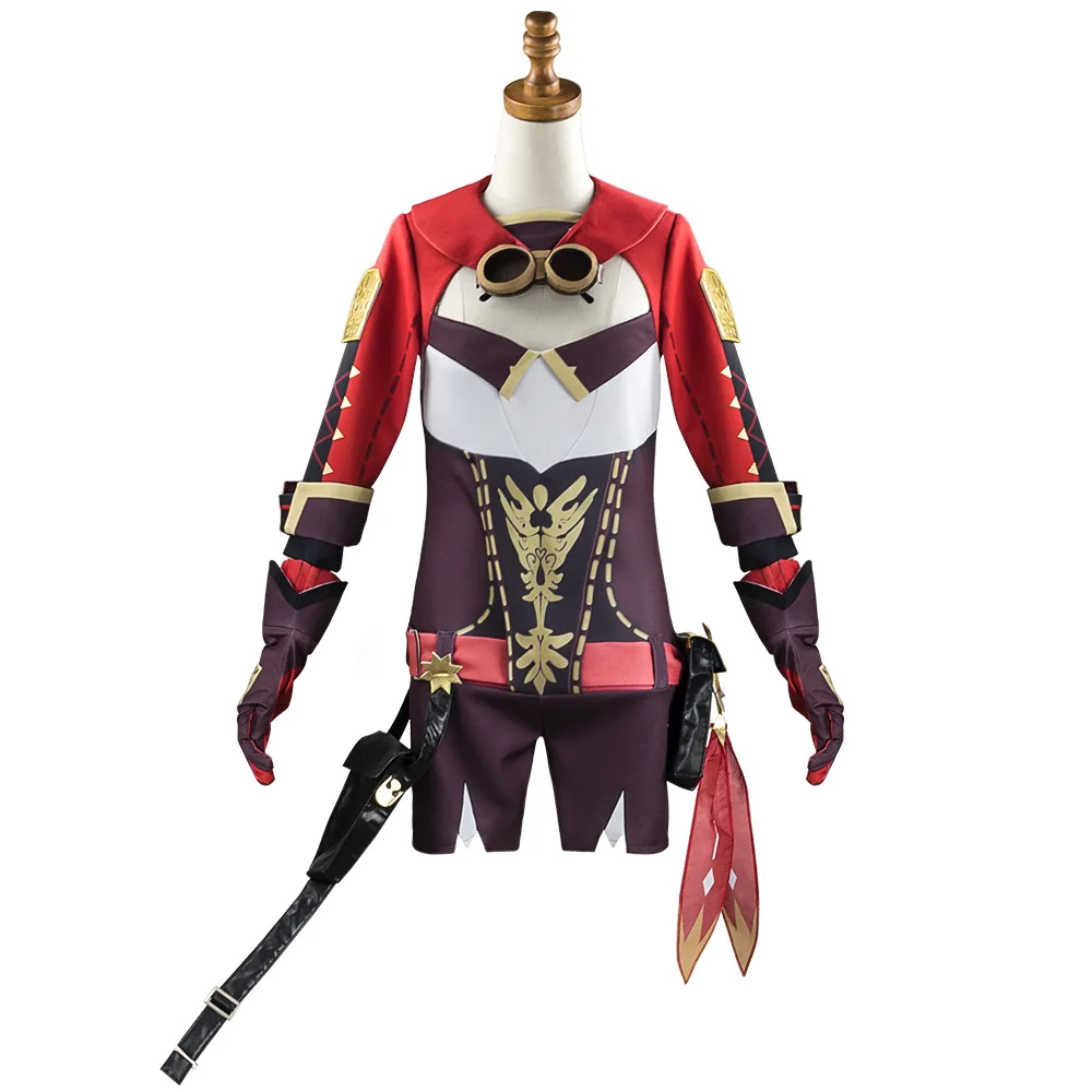 Genshin Impact Amber Cosplay Kostüm Erwachsene Karnevalsuniform Anime Halloween Party Kostüme Maskerade Damen Spiel