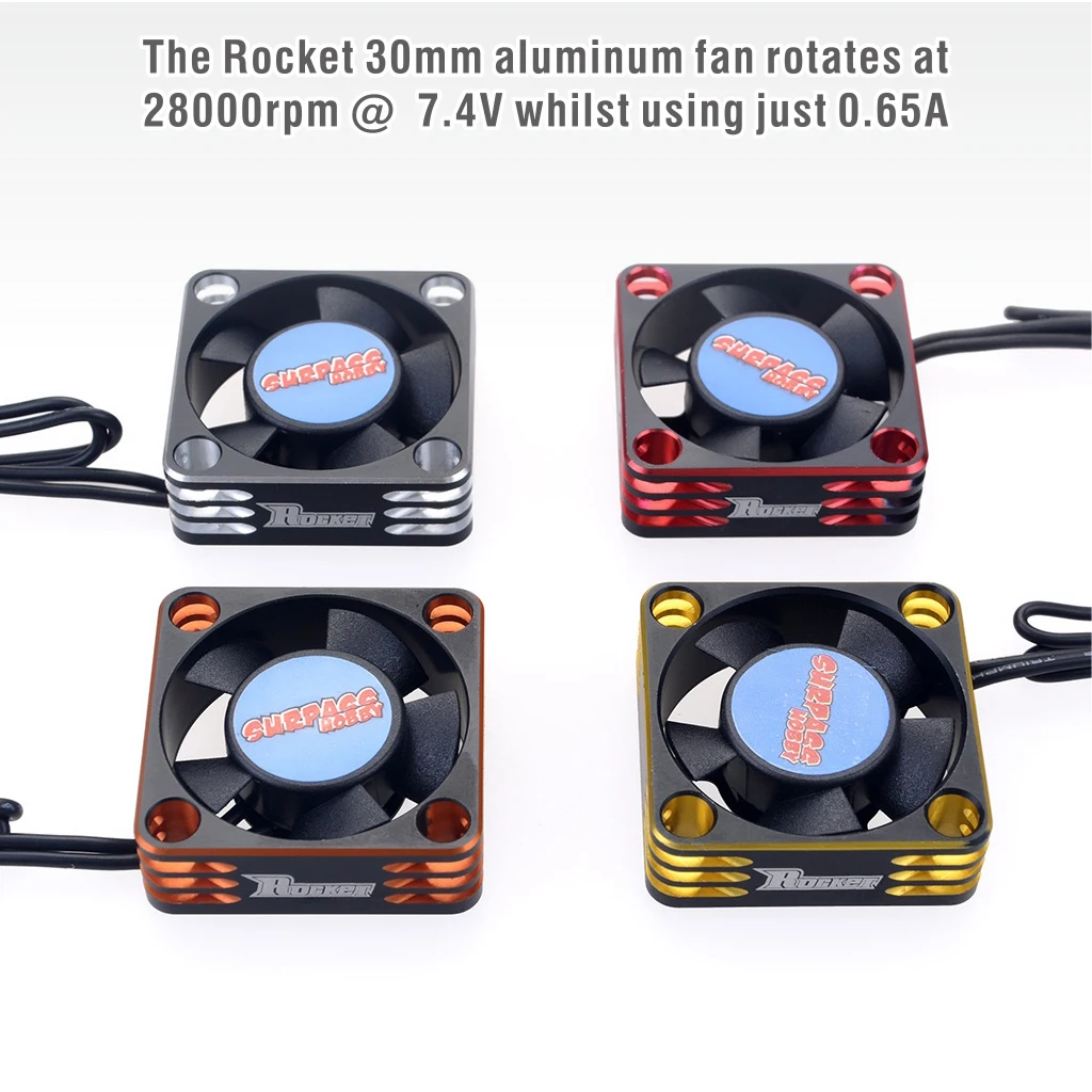 SURPASS HOBBY 2PCS Cooling Fan 25 30 35 40 50mm Rocket Heat Dissipation Fans Metal Motor Fan Cover for Brushless Motor RC CAR