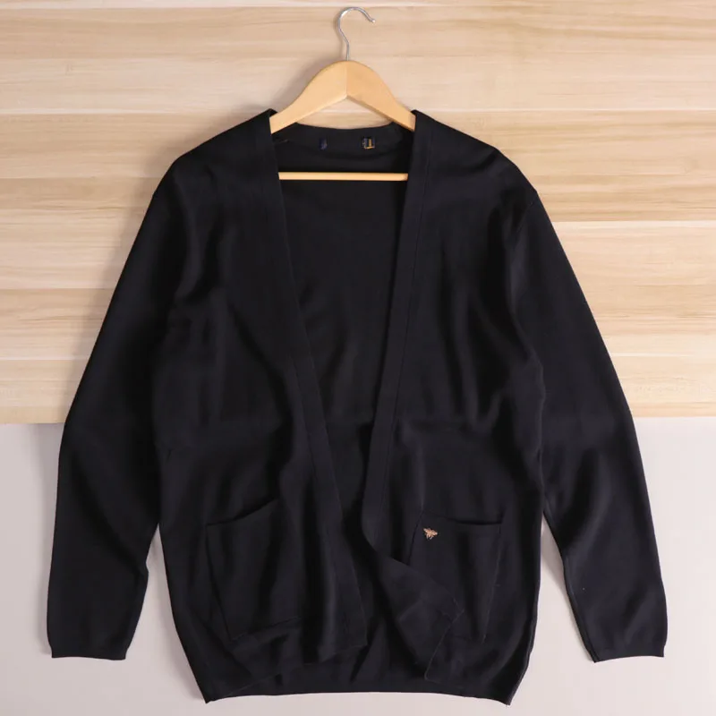 

Soft High Elastici! Exquisite Embroidery! Casual Men's Knitted Cardigan Sweater Base Layer irt for Spring Autumn