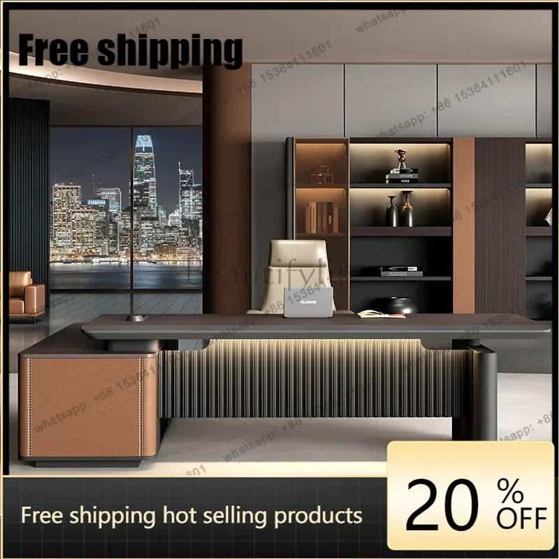 HJ  Boss table light luxury senior sense President's office furniture modern simplicity