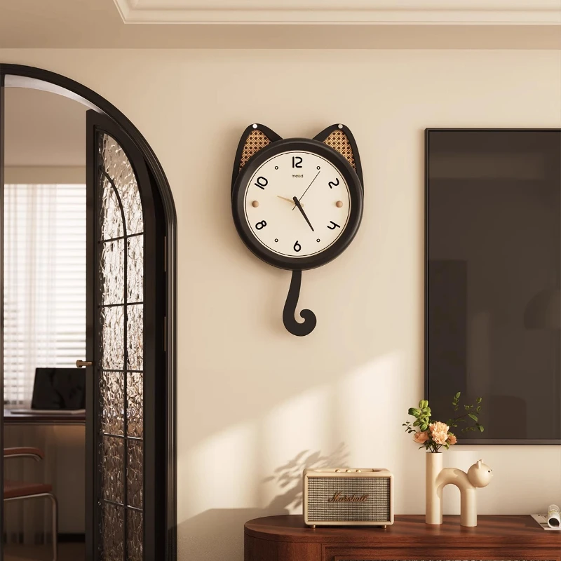 

French Retro Wall Clock Home Decor Items Room Decoration Poster Wall Art Posters Room Decor Clocks Battery Style Kitten Style
