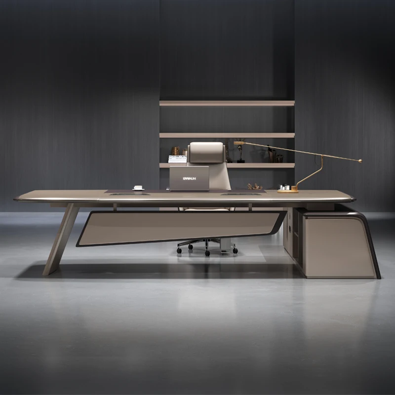 Newly designed Scandinavian style desk Large simple boss desk with chair Executive manager desk