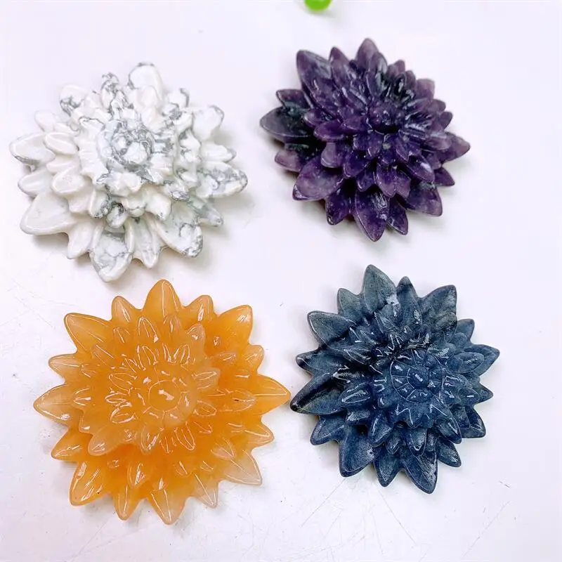 

Натуральный кристалл кварца цветок резьба колдовство украшения украшения дома аксессуары декор комнаты 1 шт.