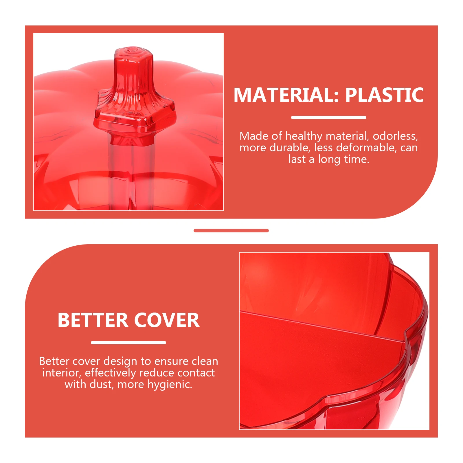 

Red Pumpkin Candy Bowl with Lid Creative Halloween Cookie Jar Dry Fruit Tray Plastic Candy Dish Hamper with Lid