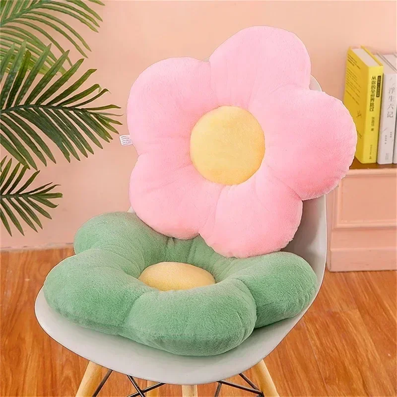 2024 New Flower Plush Shape Pillow Cushion Office Sunflower Cushions Solid Color Home Supplies for Girls Baby Home Decor Gift