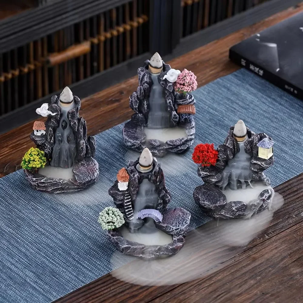 Backflow Incense Holder Waterfall Incense Burner Aromatherapy Home Decor Ornament Cone Incense Indoor Teahouse Fragrance Craft