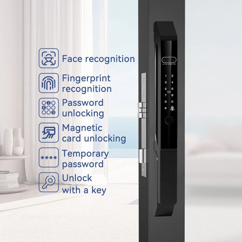 STLF Source PRICE أقفال رقمية ذكية رفيعة قفل باب منزلق من الألومنيوم الإسرائيلي الخارجي للأجهزة الذكية