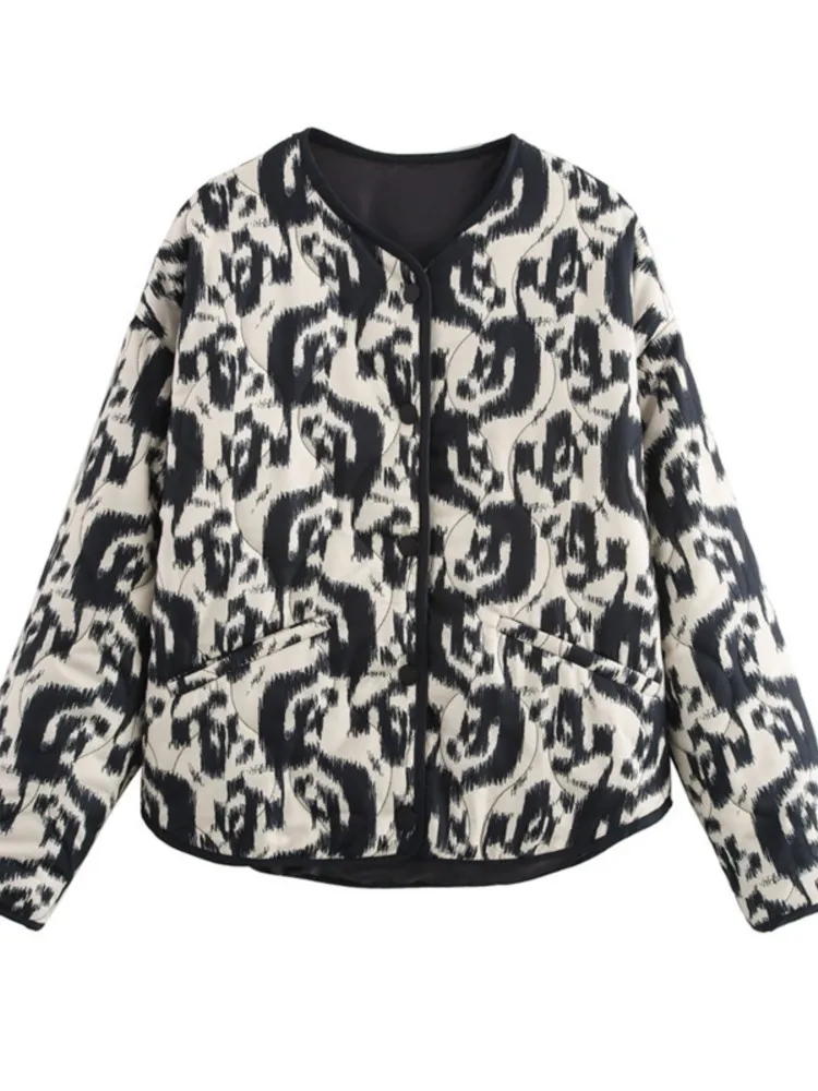 Lightweight Leopard Print Winter Jacket Woman Long Sleeve Pocket Loose Casual New In Coats & Jackets Куртка Зима Женская 2025