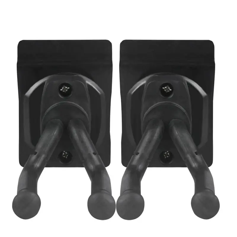 A74K-Secure Guitar Hooks Wall Mount Hangers 2 Pcs Metal Guitar Wall Rack Holder Stand Bracket Non-Slip Not Easy To Fall Off