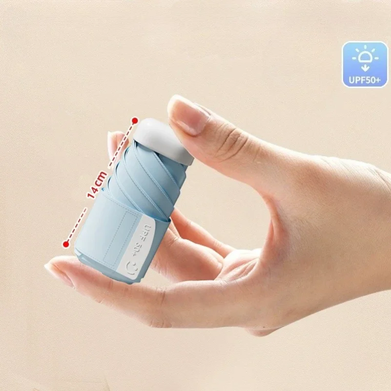 New Mini Portable Travel Umbrella Ultra-lightweight Compact Umbrellas for Rain & Sun UV Protection for Kids Women Girls